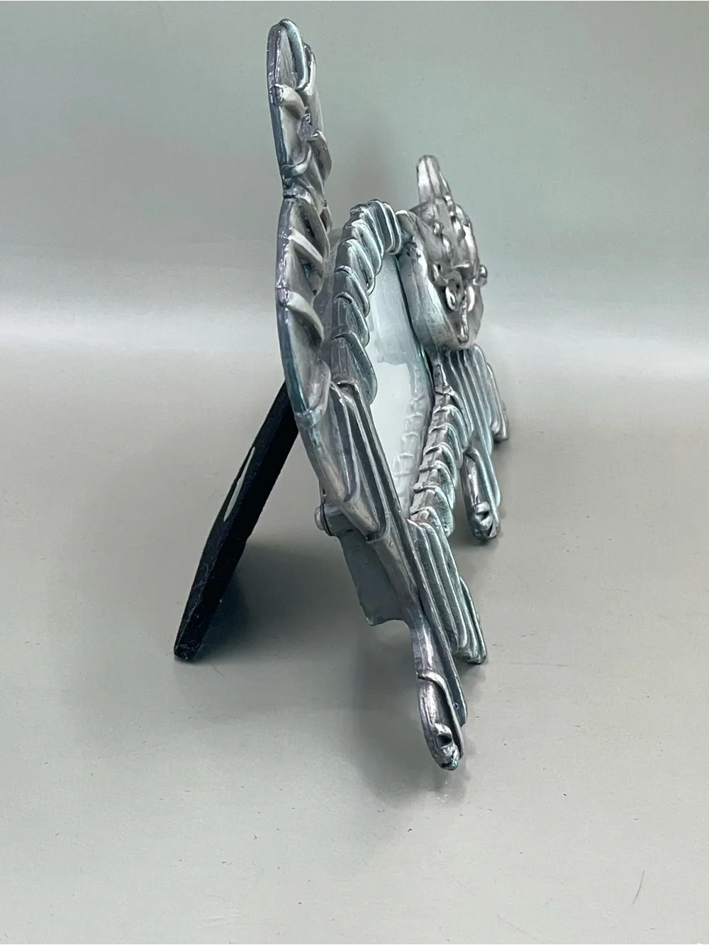 Vintage 1997 Metal Pewter Cat Frame By Ashleigh Manor Kitten Taiwan 3x1.5”